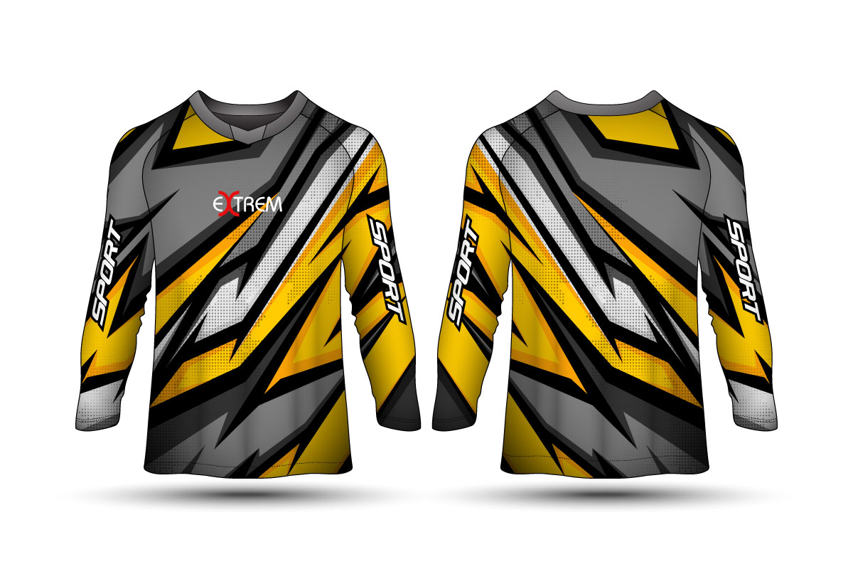 Camiseta amb diferents línies de color groc, blanc, gris i negre, que creen un patró.